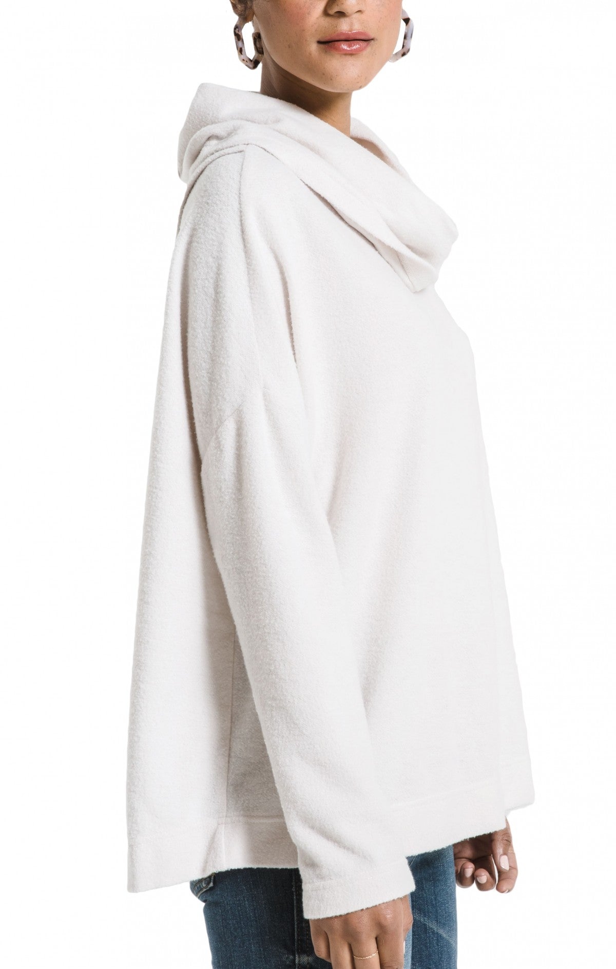The Fleece Scallop Back Cowl Neck Top