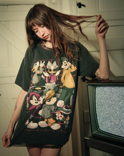 Disney Friends DJ Flea Market Tee - Vintage Black