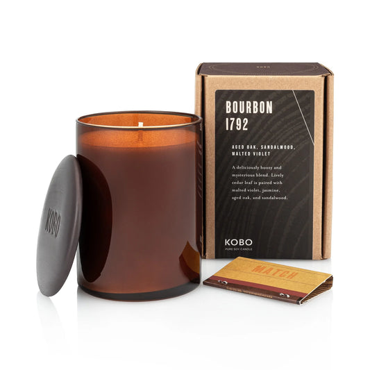 Woodblock 15oz Candle - Bourbon 1792