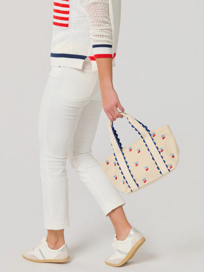 Cherry Icons Mini Tote, Natural