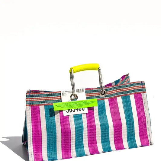 Recycled Plastic Stripe Bag - Wide