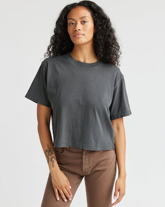 Women's Relaxed Crop Tee - Stretch Limo