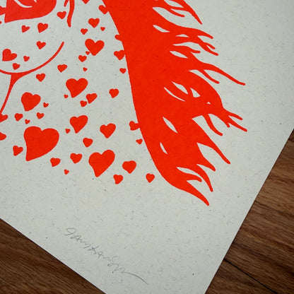 Bronco Hearts - Signed 10x8in Silkscreen Print