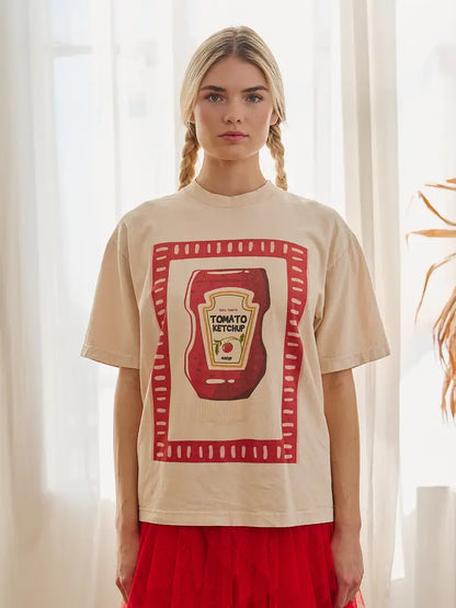 Ketchup Tee - Beige