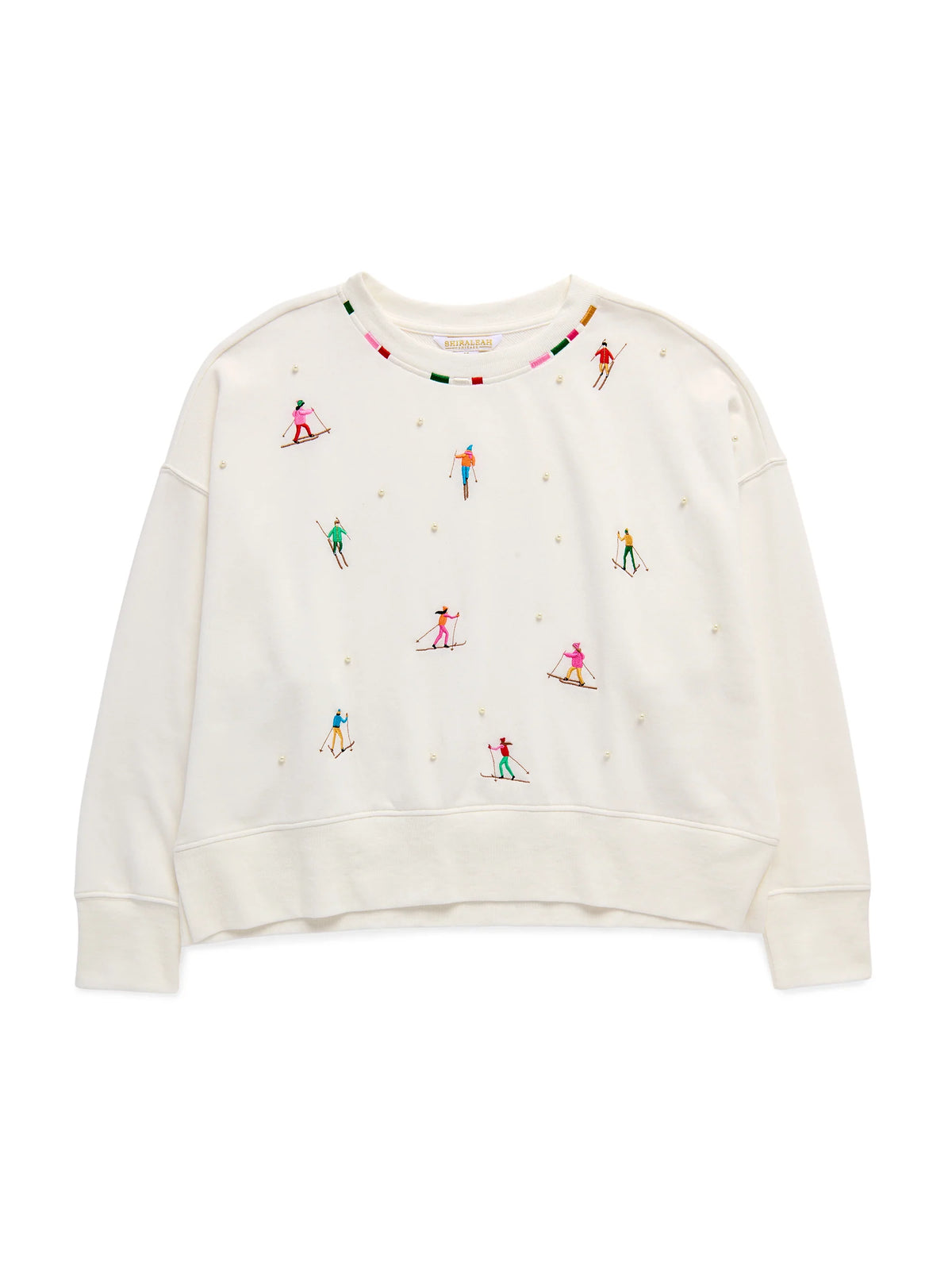 Skiers With Pearls Relaxed Sweatshirt - Ivory