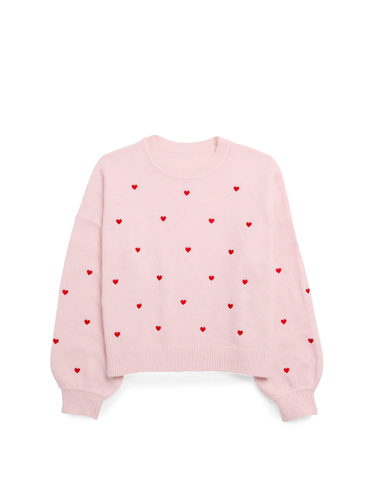 Hearts Sweater - Blush Pink