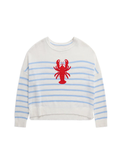 Lobster Relaxed Fashion Fit Sweater, White