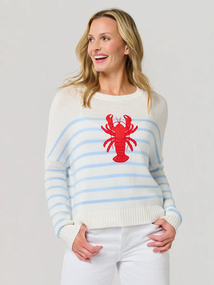 Lobster Relaxed Fashion Fit Sweater, White