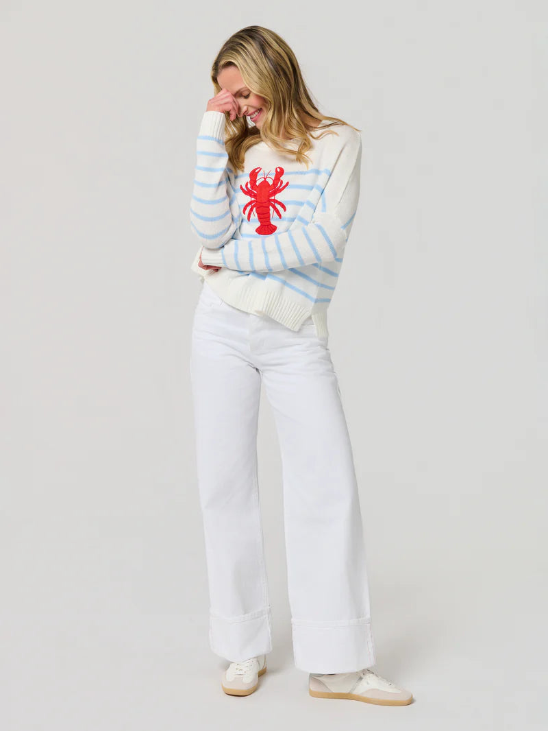 Lobster Relaxed Fashion Fit Sweater, White