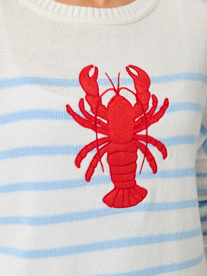 Lobster Relaxed Fashion Fit Sweater, White