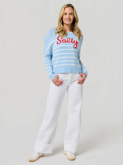 Salty Relaxed Fashion Fit Sweater - Blue