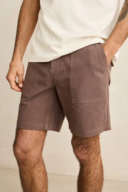 Worn Path Textured Linen Short - Oak