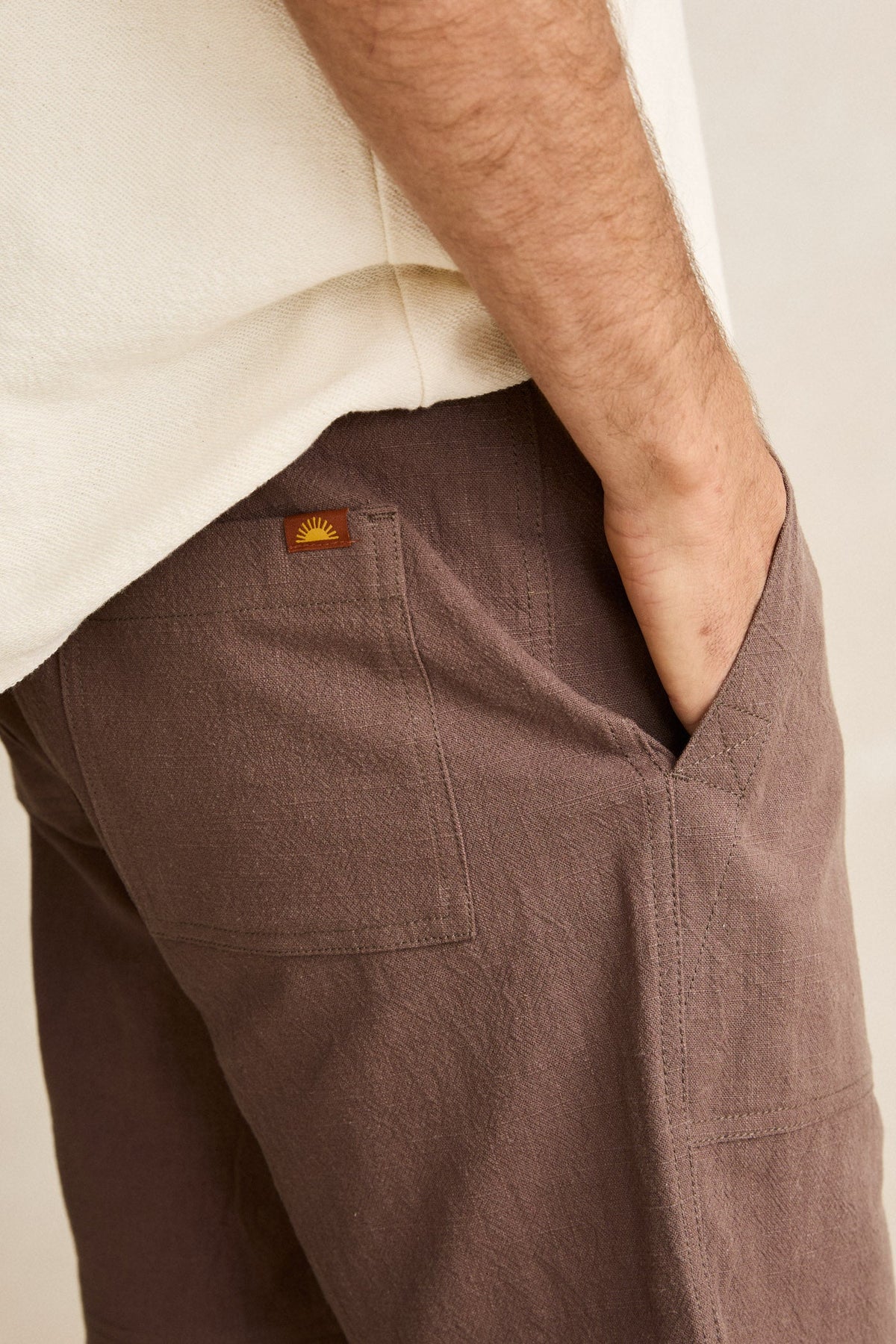Worn Path Textured Linen Short - Oak