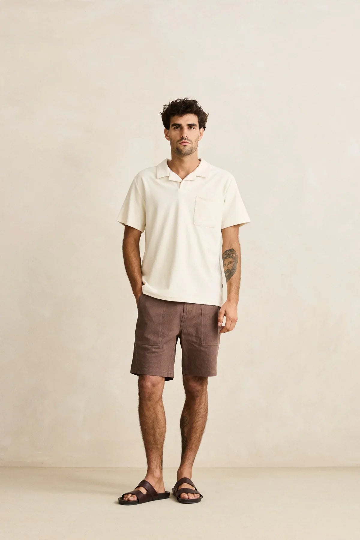 Worn Path Textured Linen Short - Oak