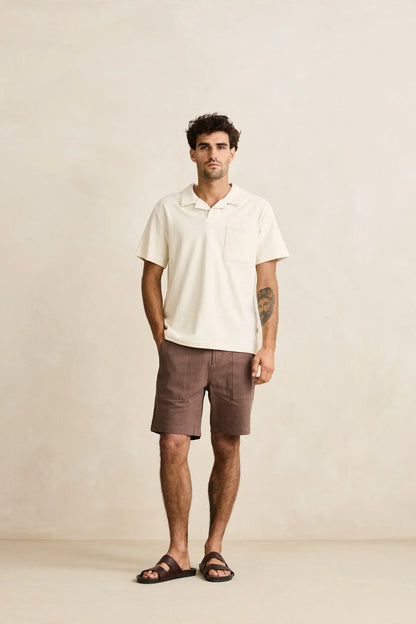 Worn Path Textured Linen Short - Oak