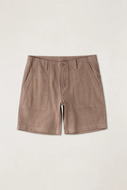 Worn Path Textured Linen Short - Oak