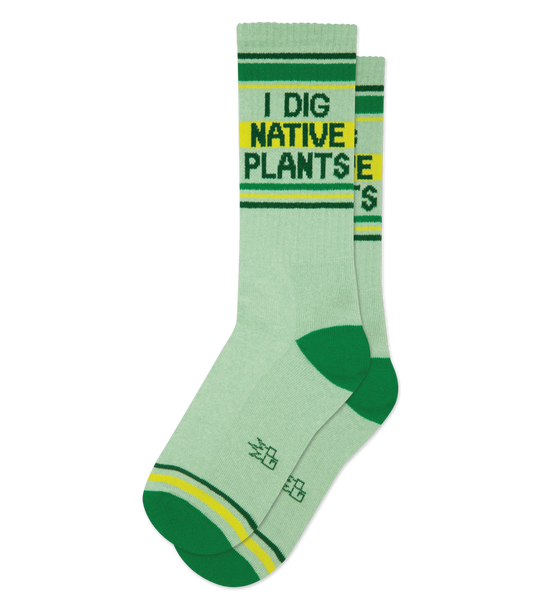 I Dig Native Plants Gym Crew Socks