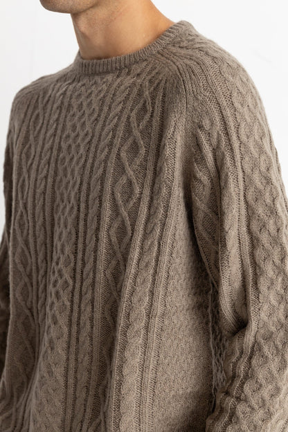 Mohair Fishermans Knit - Sand