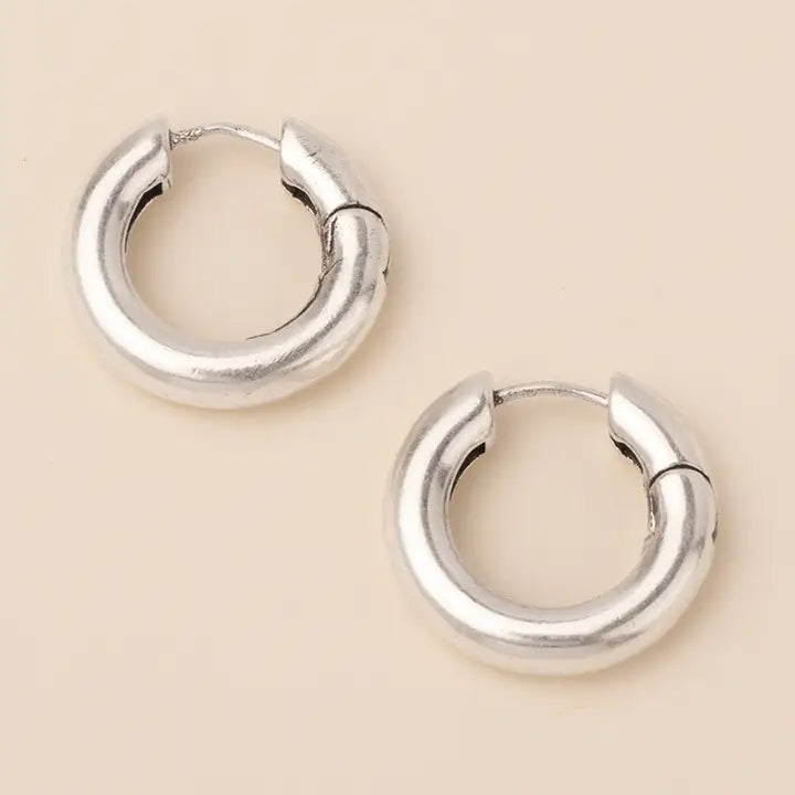 Silver Stellar Hoop Earrings
