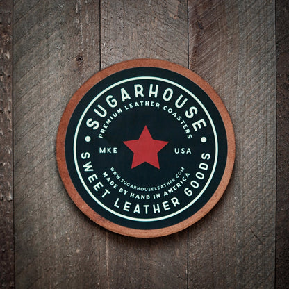 Oklahoma Bronco Leather Coaster