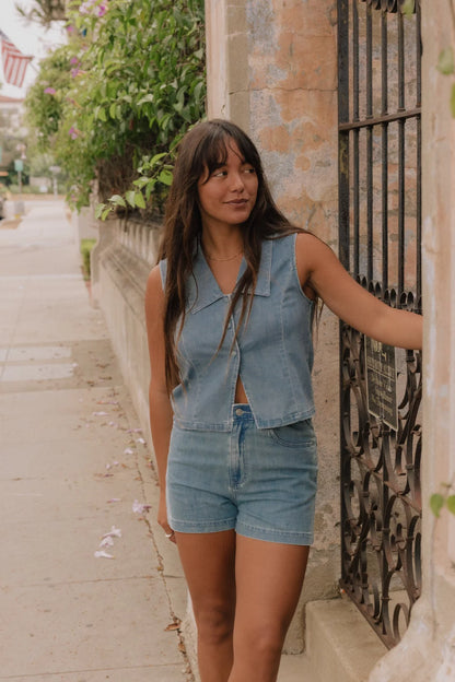 Romy High Rise Denim Short - Denim