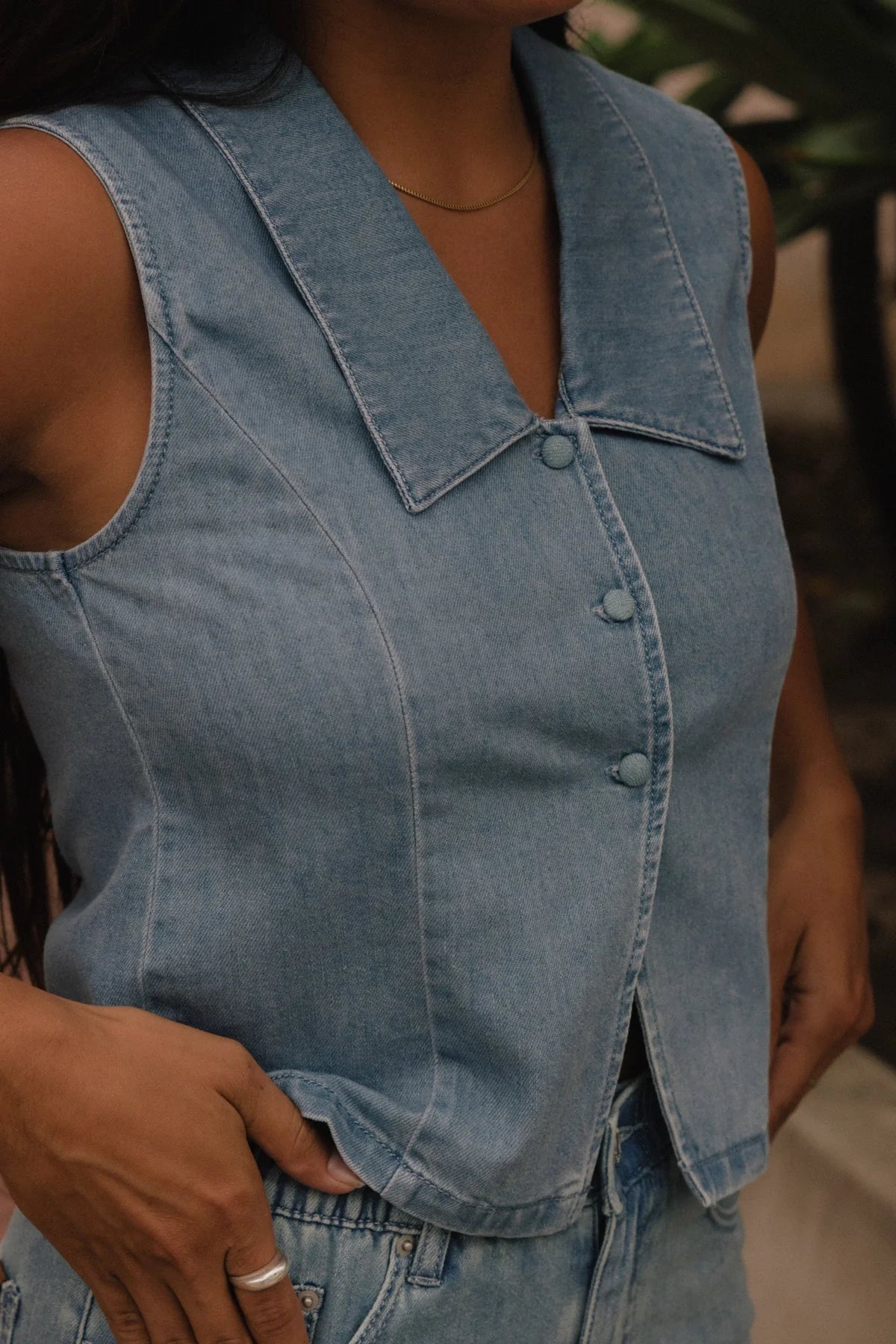 Sailor Denim Vest - Denim