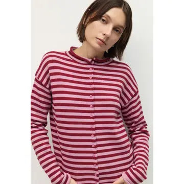 The Ceceila Cardigan - Lilac/Burgundy