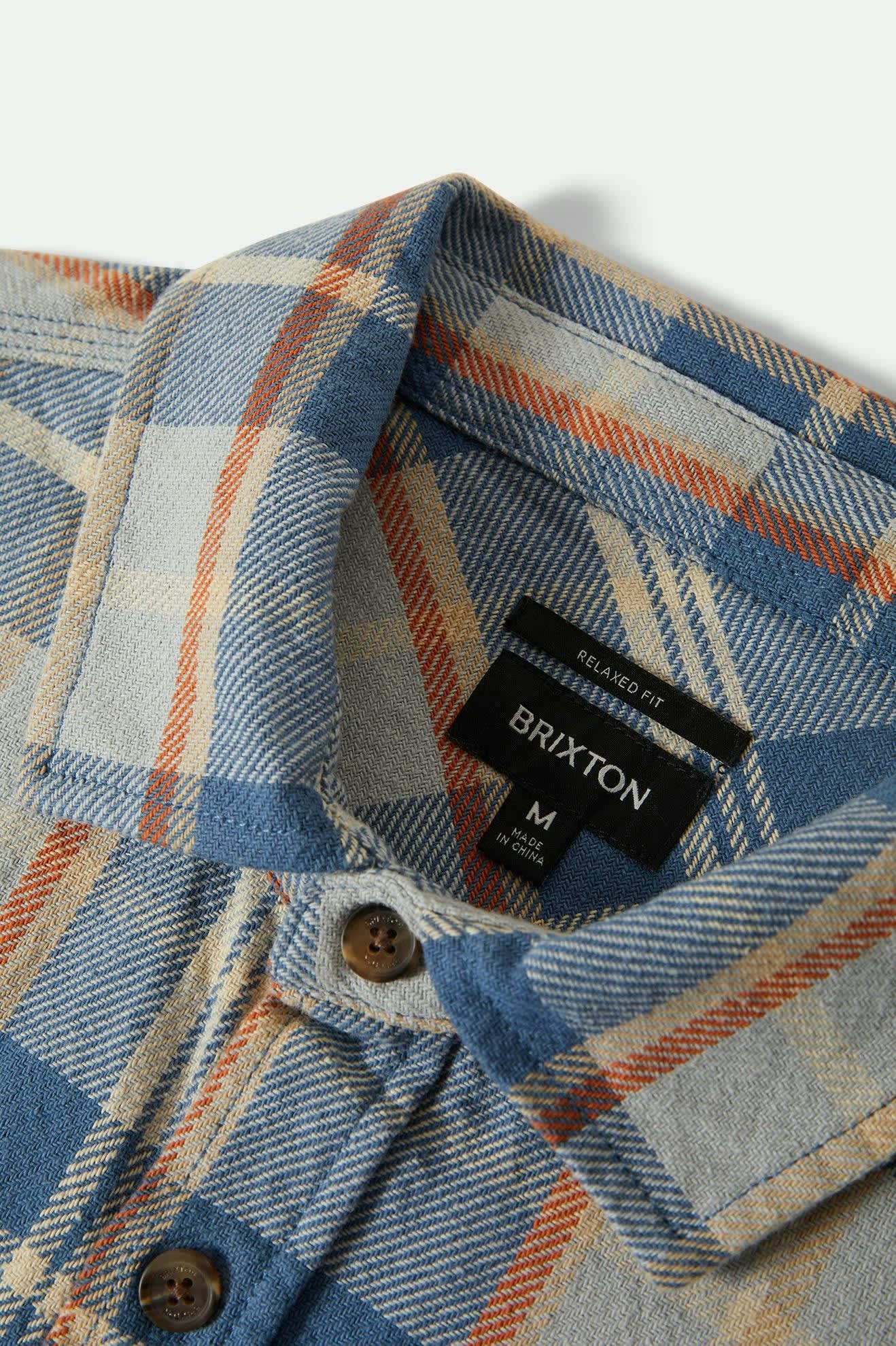 Vintage Wash Flannel - Blue/Orange