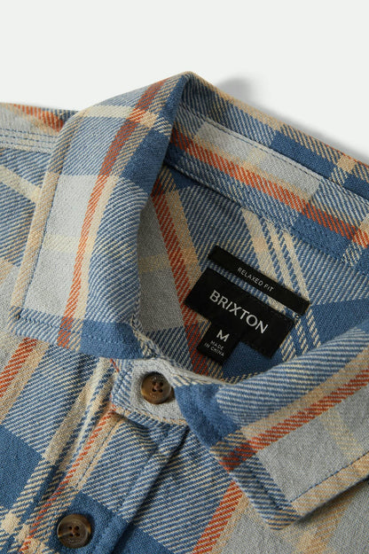 Vintage Wash Flannel - Blue/Orange