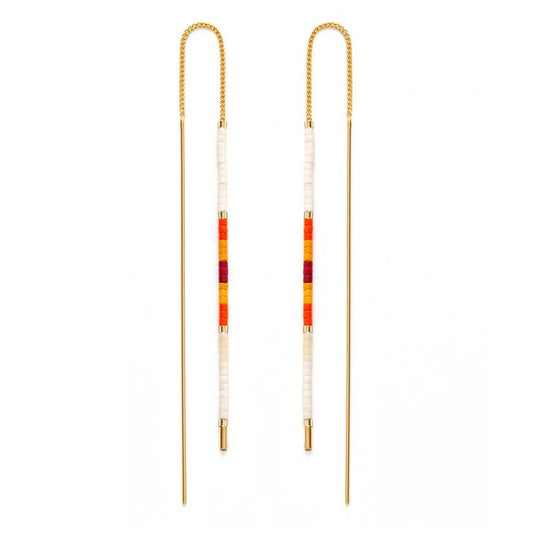Miyuki Seed Bead Threader Earrings - El Sol