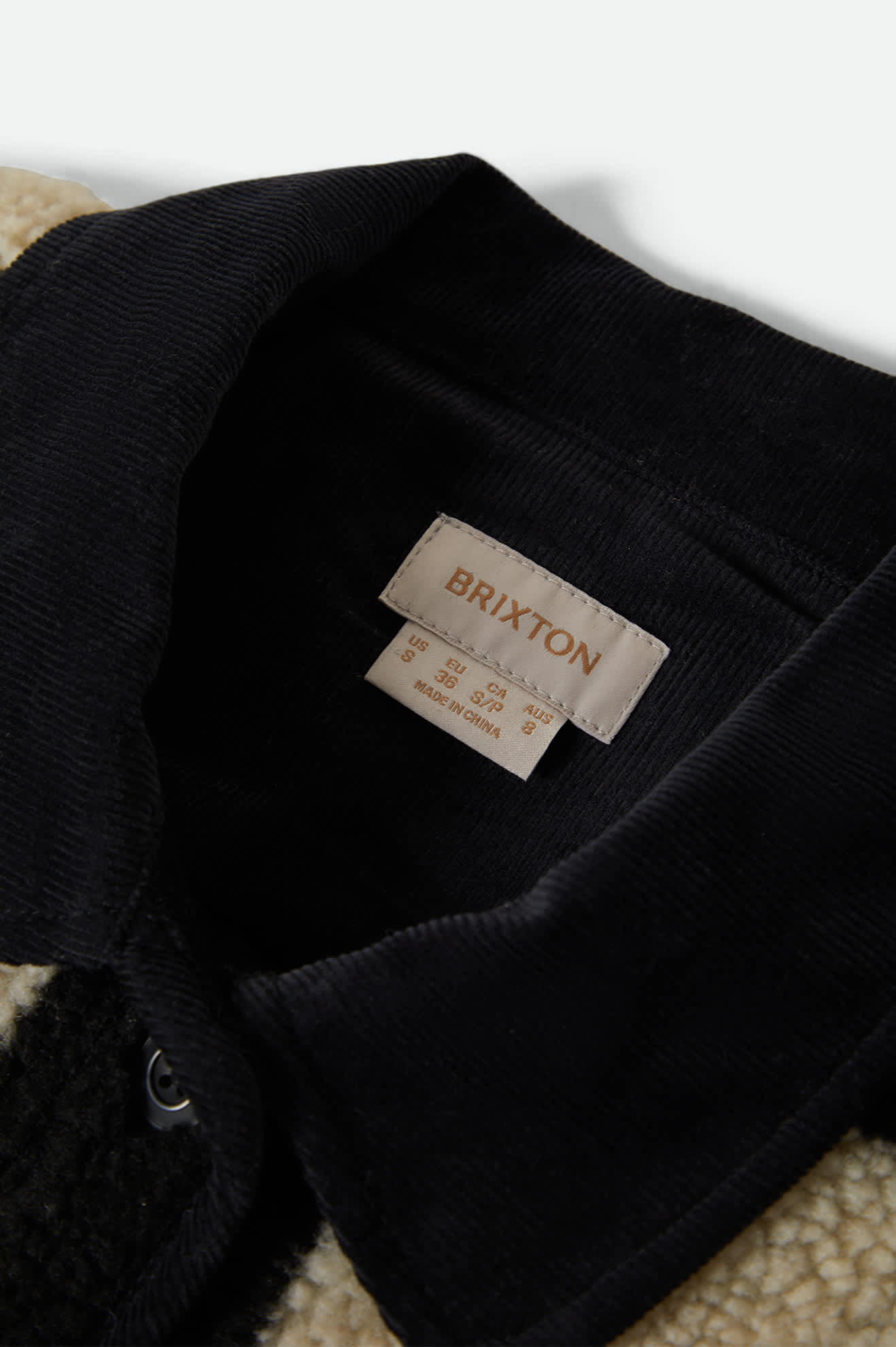 Delilah Sherpa Jacket - Black/Natural