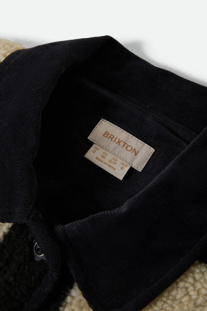 Delilah Sherpa Jacket - Black/Natural