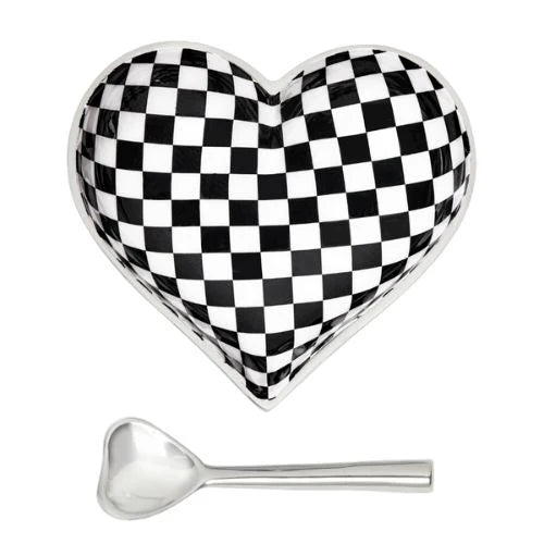 Happy Checkerboard Heart with Spoon