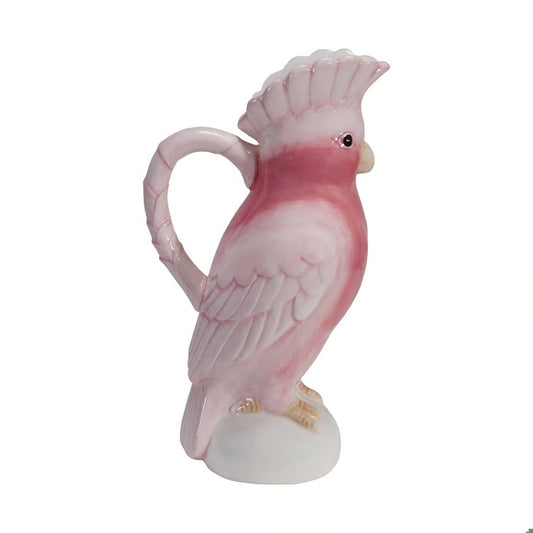 6-3/4"L x 11-3/4"H Ceramic Cockatoo Pitcher
