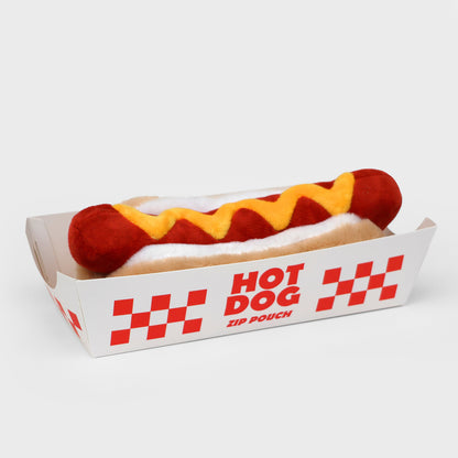 Plush Hot Dog Zip Pouch