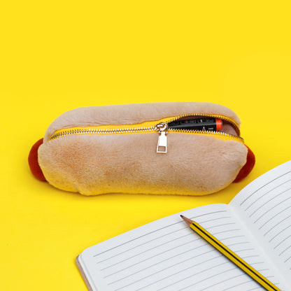Plush Hot Dog Zip Pouch