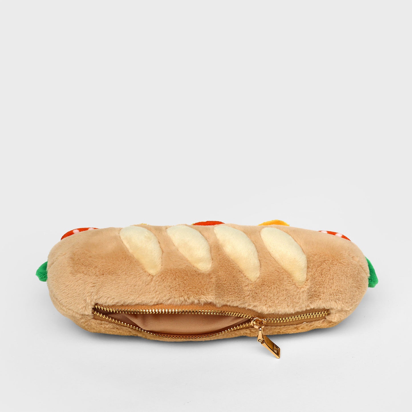 Plush Baguette Zip Pouch