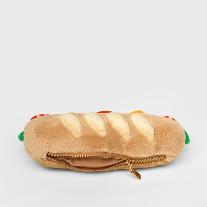 Plush Baguette Zip Pouch