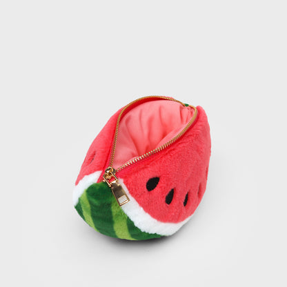 Plush Watermelon Zip Pouch
