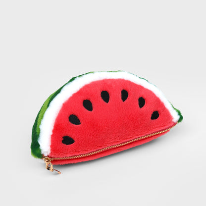 Plush Watermelon Zip Pouch