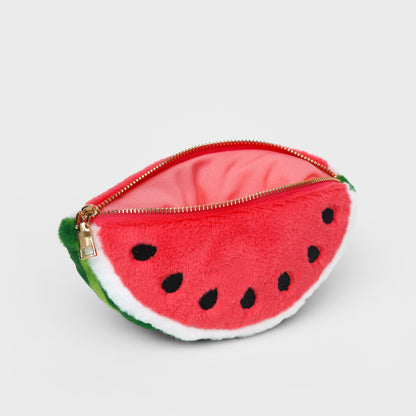 Plush Watermelon Zip Pouch