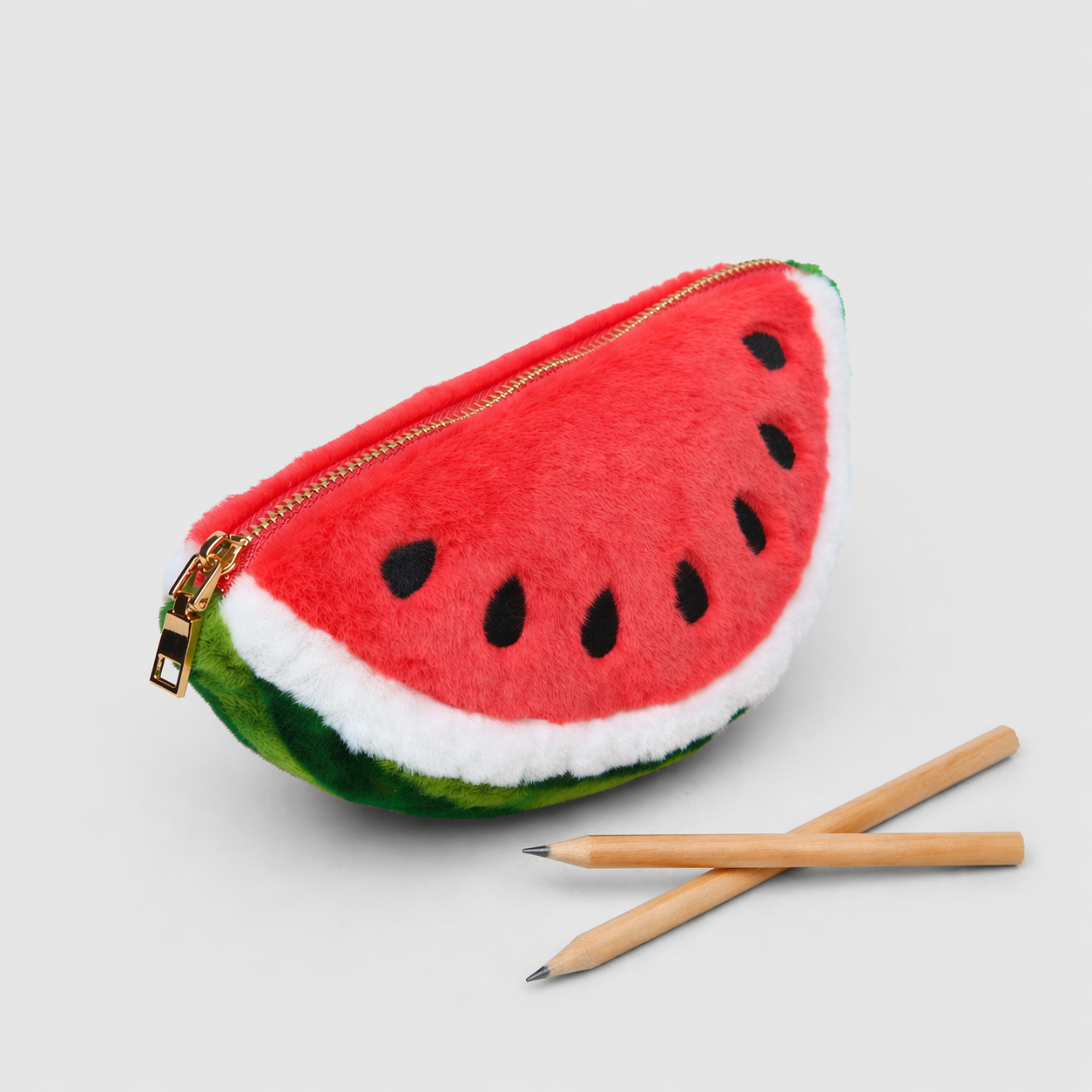 Plush Watermelon Zip Pouch