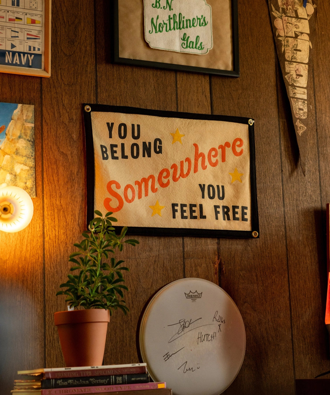 You Belong Somewhere You Feel Free Camp Flag