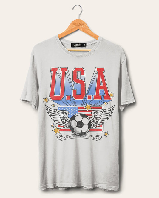 USA Land Of The Free Vintage Tee - Vintage White