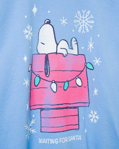 Snoopy Waiting Fleece - Blue