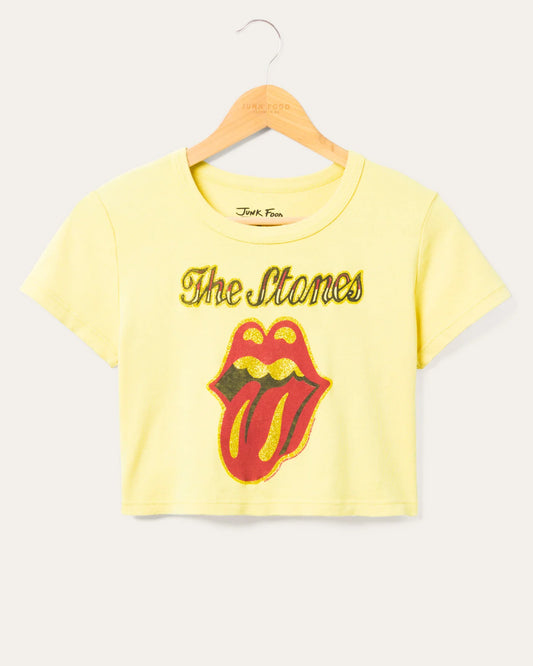 Rolling Stones Glitter Baby Tee - Yellow