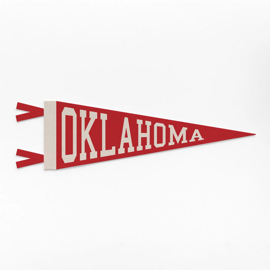 Oklahoma Felt Pennant - Red/Cream