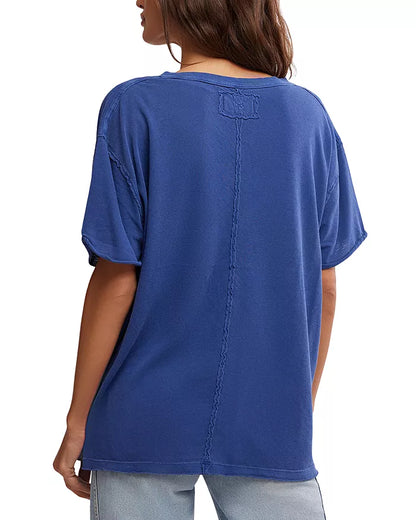 Nina V-Neck Tee - Indigo Pura