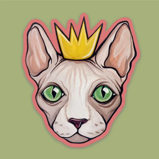 Crown Cat 3" Vinyl Cut Sticker