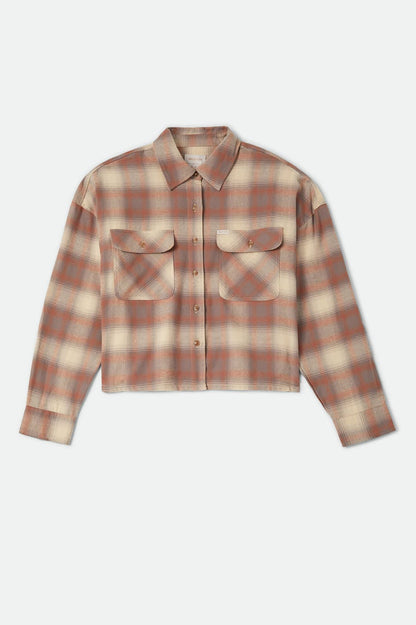 Bowery Crop Women's Overshirt - Soft Tan/Window Plaid